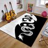 Crystal Velvet Yin Yang Tai Chi Dragon Printed Area Rug Carpet for Bedroom, Living Room, Home Office Decor, Rugs Mat, Fashion Mat Rug for Be
