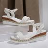 Fashion Summer Wedge Heeled Woven Sandals Women 2025 Platform Thick Sole Casual Sandles Woman Lightweight Plus Size 36-43 Rome Shoes