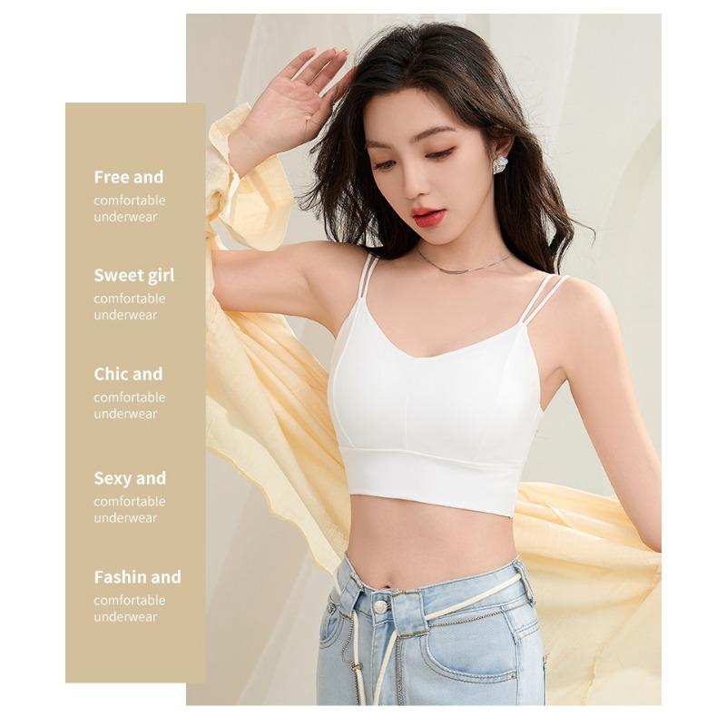 Seamless Beauty Back Thin Strap Wireless Padded Women Bra Camisole Tube Top