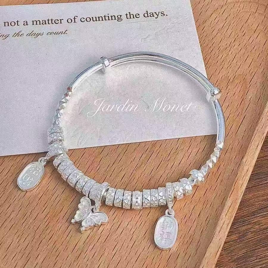 Cupronickel-Silver Lily Butterfly Peace Bracelet: Fashionable Gift for Women