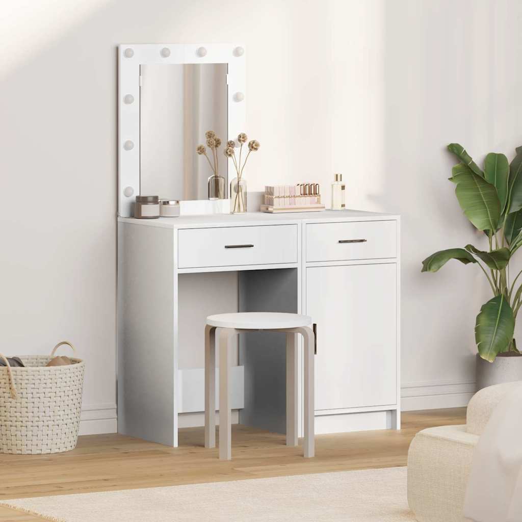 Makeup Table with Door 2 pcs White 50 x 41 x 135 cm Particleboard
