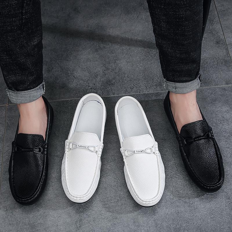 Hot Sale Black Leather Loafers Men Slip-on Casual Shoes Breathable Soft Mocassin Man Comfortable Social Shoe Male Driving Flats