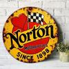 Vintage Round Metal Sign Flower Bucket Kitchen Decor Gift