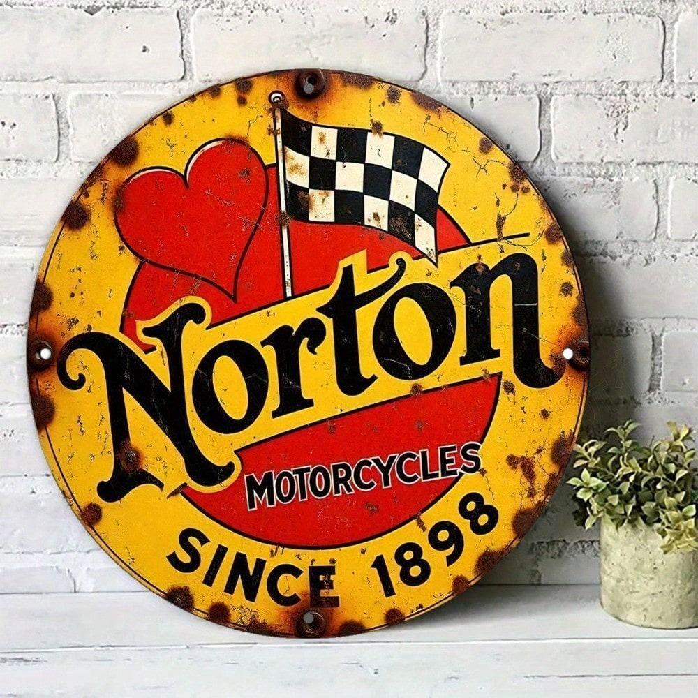 Vintage Round Metal Sign Flower Bucket Kitchen Decor Gift