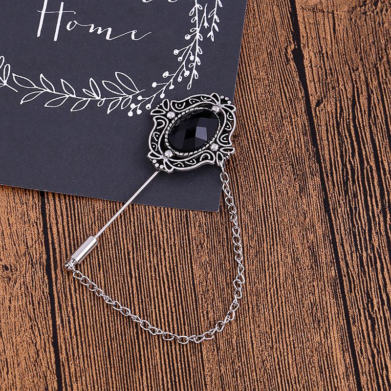 Z109 Retro Diamantbesatt Brosch, Herrarnas Lilla Kostyminsats Brosch Smycken