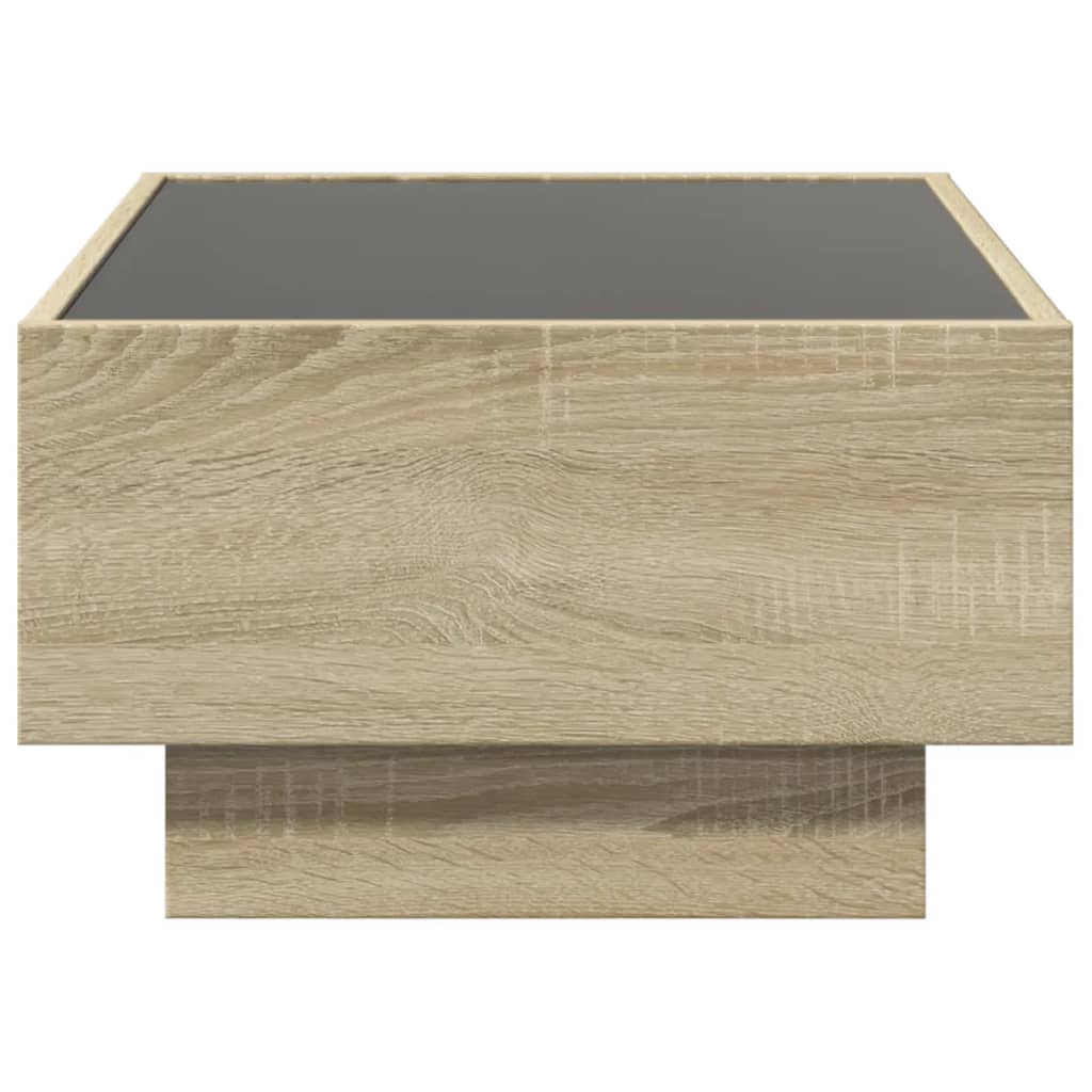 LED Coffee Table Sonoma Oak 70 x 50 x 30 cm Particleboard