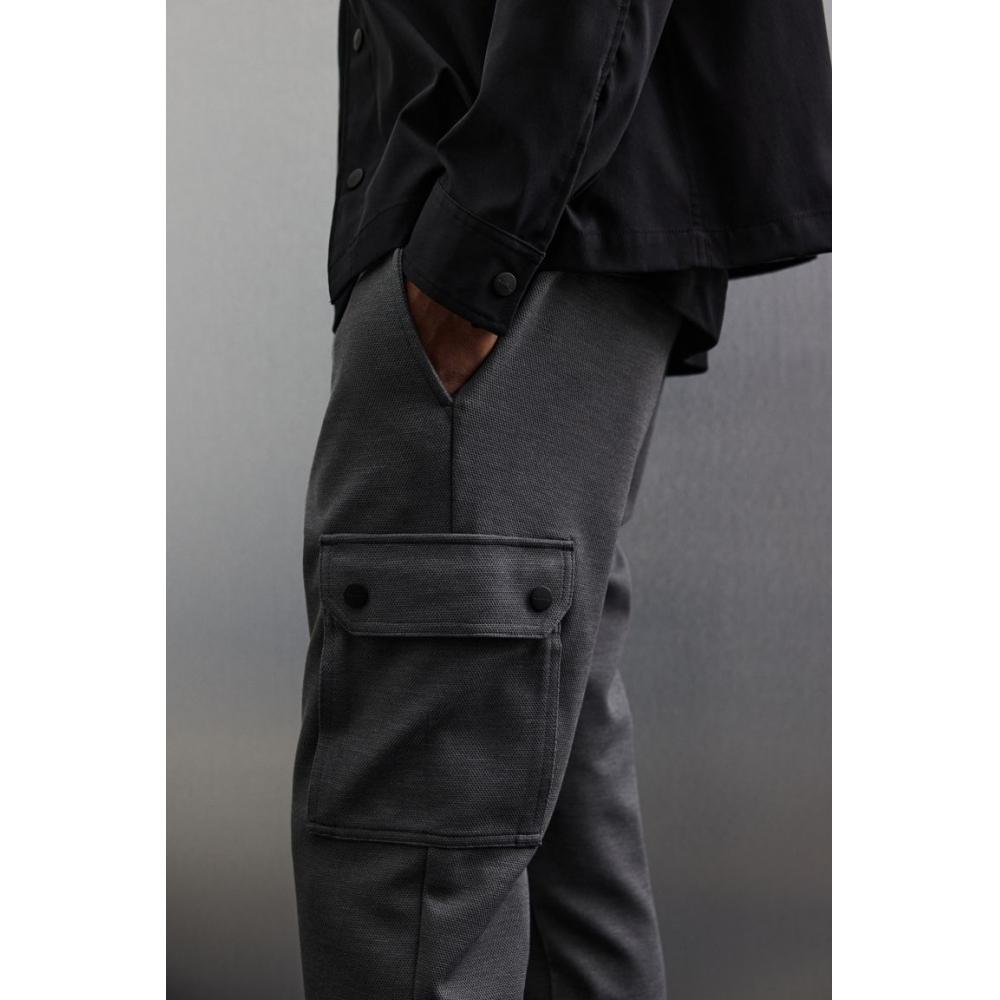 H M Cargo Pants sliM Fit Dark Grey