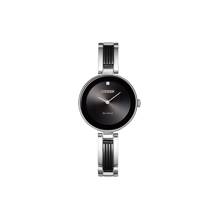 CITIZEN Ecology Drive Collection 30m Water Resistant Light Powered Quartz Movement Steel Strap Watch EX1538-50E Black Dial