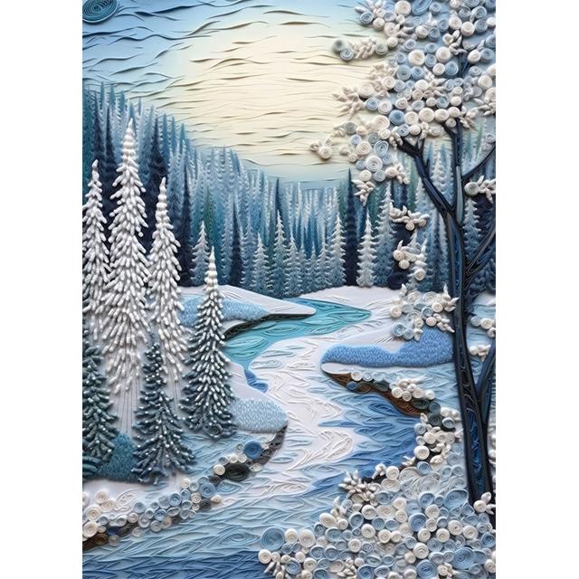 Paper Quilling Visual Effects Landscape Prints Poster Canvas Painting Modern Wall Art Picture For Living Room Bedroom Home Decor