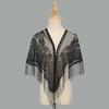 Polyester Lace Hollow Scarf Embroidery Mesh Scarves Elegant Tassel Triangle Shawl  Summer