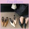 Französische Damen Spitz zulaufende Hohe Absätze Slip-On Kleiderschuhe für den täglichen Gebrauch