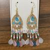 Bohemian Crystal Tassel Earrings - Ethnic Style, Slim Face, Exaggerated Design for Travel
