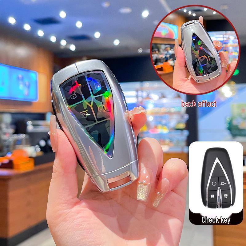 Changan Qiyuan Key Case: E07 Plaid, Q07 Square, A07 Metal Shell - Full Coverage Car Buckle