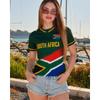 Uus Naiste Lõuna-Aafrika Lipu Jalgpalli Fänni T-särk V-kaelusega Lühikeste Varrukatega Hingav Kiiresti Kuivav Streetwear Vabaaja Jalgpallisärk