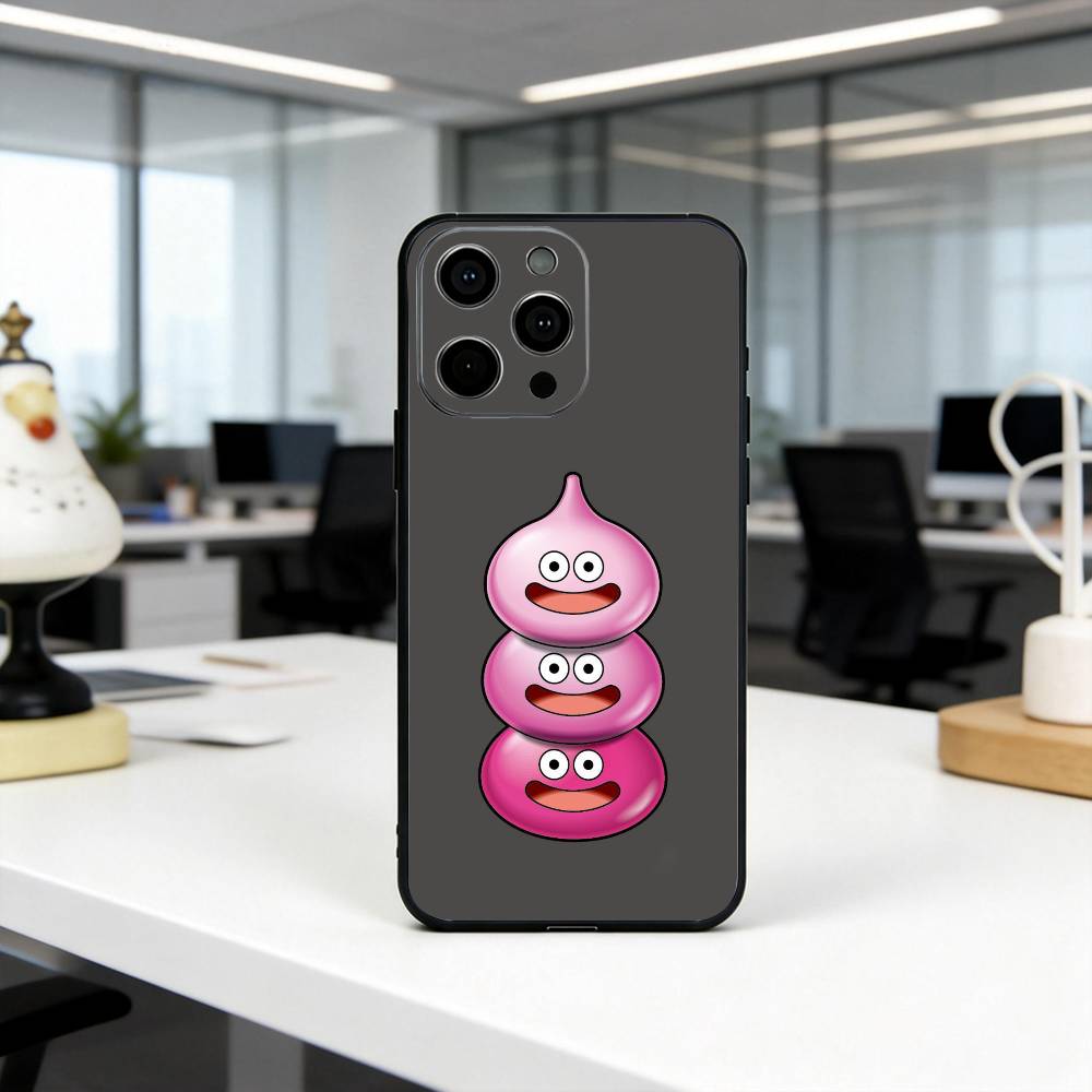 D-Dragon Q-quest S-Schleim-DQS Handyhülle Für iPhone 17,16,15,14,13,12,11 Plus,Pro Max,XS,Weiche Silikon Schwarze Hülle