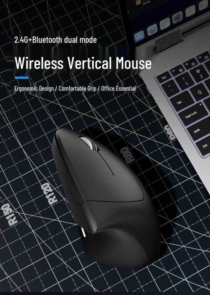 Ergonomic Bluetooth Rechargeable Wireless Mouse for Office & Home