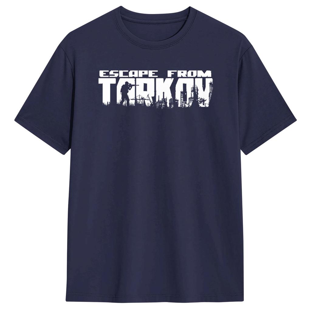 Vintage T Shirt Beach Escape From Tarkov Novelty T Shirts  Cotton Tshirt for Adult Y2K Classic Short Sleeve Tees