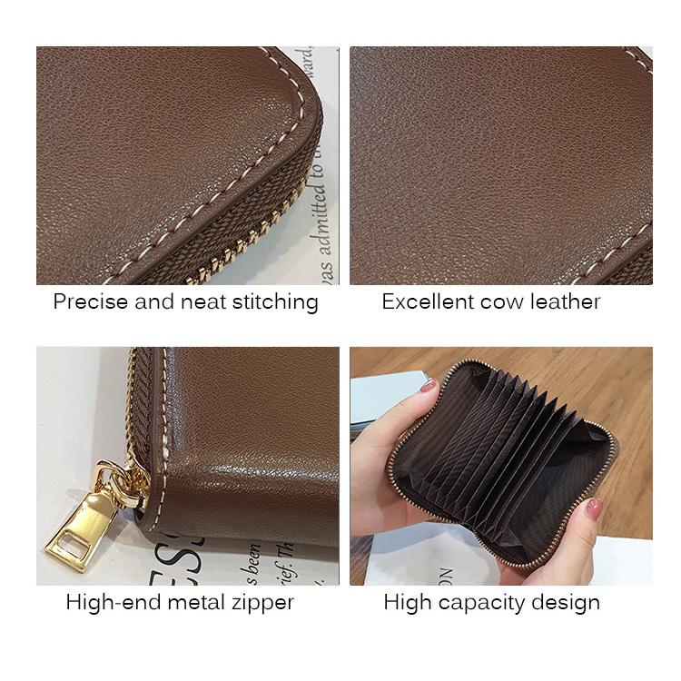 First Layer Cow Leather Card Holder Women Genuine Leather Card Bags For Business Credit ID Cards Driving License Coin Purse