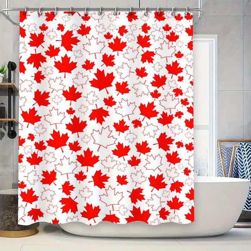 

Red Maple Leaf Shower Curtain: Bath Decor For Home Decoration Bathroom Accessories W60H190(CM)-1 Pcs