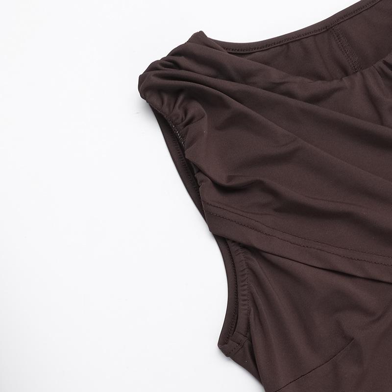 Spring Women's Fashion Dress Socialite Ethos Elegant Slim Pleated Vest Dress