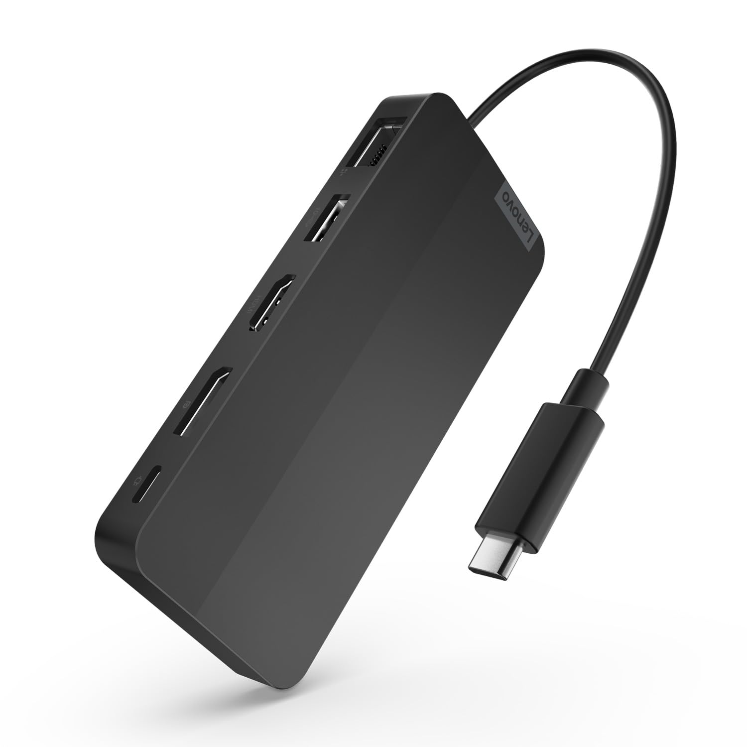 

Lenovo USB Type-C Dual Display Travel Dock (AC Adapter Not Included) Hub Docking Station DisplayPort HDMI USB Type-C Ethernet 2-Screen Output 47cm Bui
