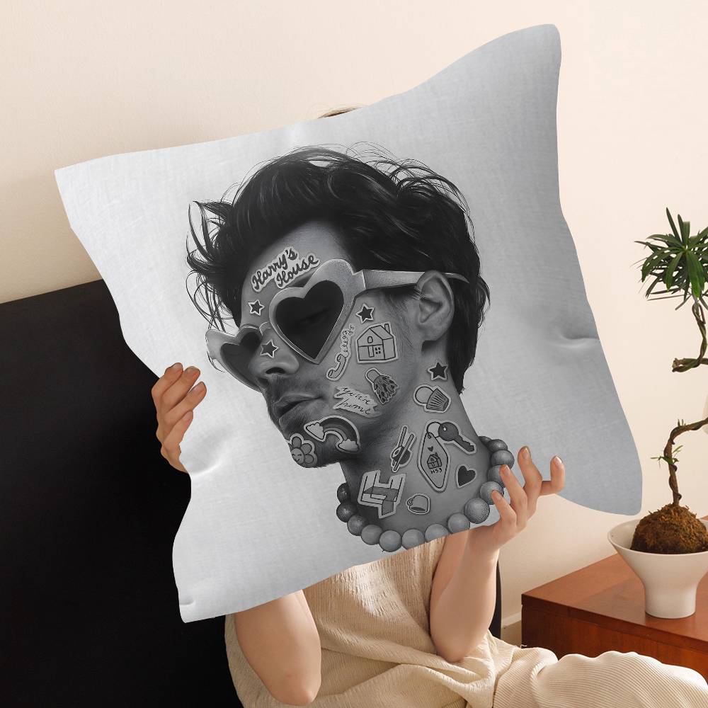 H-Harrys Music S-Styles Office Cushion Pillowcase Car Cushion Cover45X45CM Lumbar Pillowcase Sofa Pillowcover