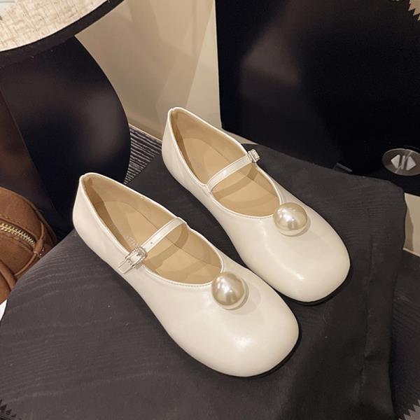 Fashion Elegant Shoes Woman 2025 Soft Autumn Pearl Decorateion Female Footwear New Fall Beading Comfortable Boat Dress Summer Mary