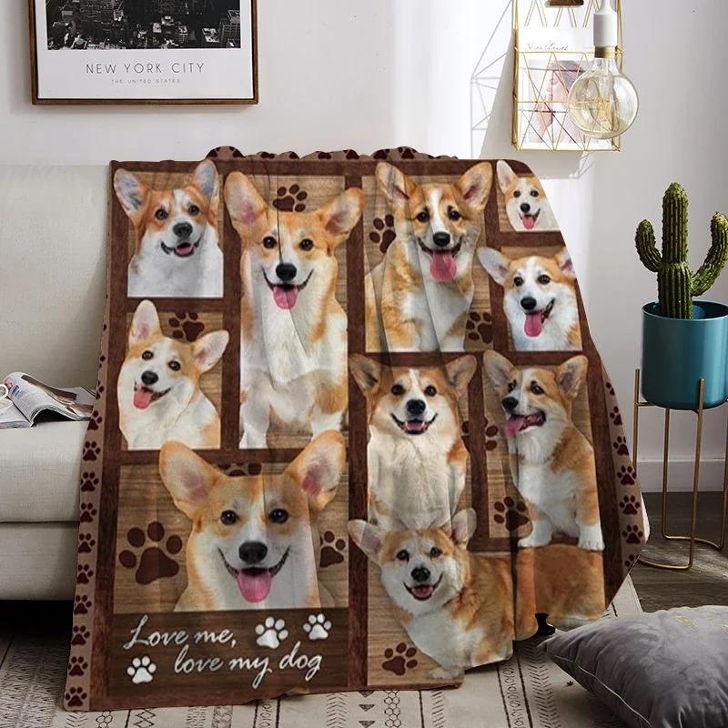 Sausage Dogs Warm Winter Blankets for Decorative Sofa Corgi Animals Blanket Double Beds Dachshund Bedspread On the Bed Knee Nap