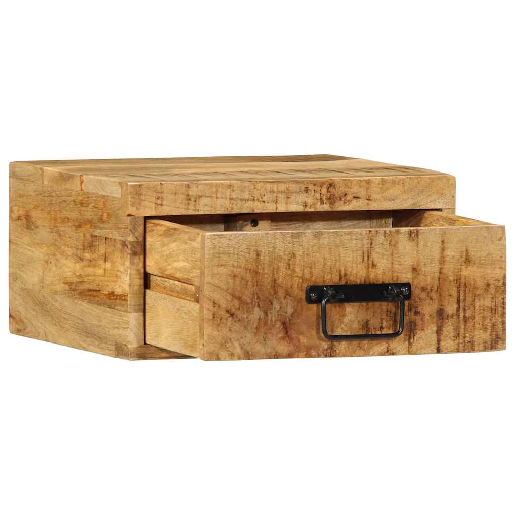 Wall Mounted Nightstand Rough Mango Wood