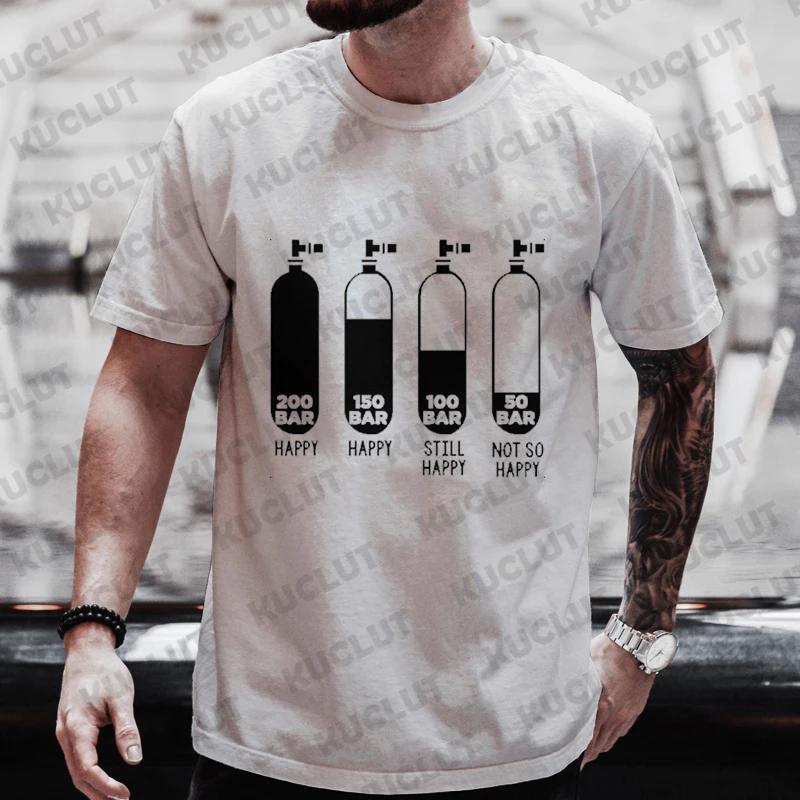 Diver 200 Bar Funny T Shirts Men Summer Harajuku Shirts Short Sleeve Streetwear Tops Oversized Clothing Scuba Diving Men Clothes
