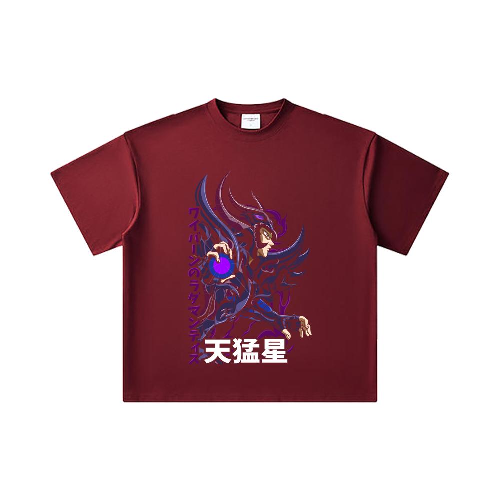 260 GSM Double Yarn 32 Count 100% Cotton Saint Seiya V18 Rhadamanthys Print Unisex Heavy Cotton T Shirt