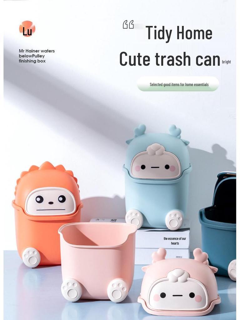 Söt mini flip-top skrivbordskorg - Kompakt papperskorg för vardagsrum eller kontor.