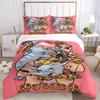 3pcs Dumbo Elephant & Friends Quilt Set Soft and Comfortable Bedroom, Guest Room and Dorm Decor Bedding Set 1 Quilt Cover + 2 Pillowcases.S046