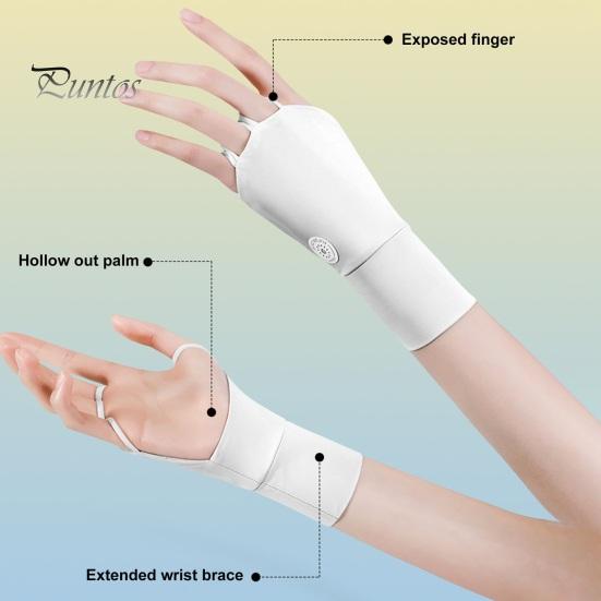 1 par de luvas de golfe de proteção solar de verão respiráveis para homens e mulheres esportes ao ar livre proteção UV luvas de seda gelada sem dedos capa de proteção solar