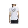 Adidas Floral Logo Print Crew Neck Pullover T-Shirt Women Tops White GP1854