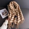 Neck Warmer Scarves For Women Men Winter Thickened Tassel Pashmina Shawl Faux Cashmere Warps Autumn Elegant Ladies Blanket