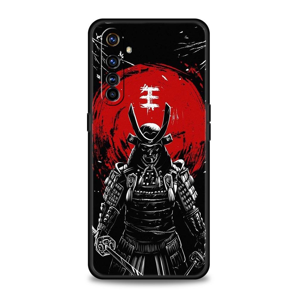 Painting Japan Samurai Art Phone Case For Realme 10 9 8 5G 7 6 GT2 Pro Plus 9i 8i C21 C11 C25 C35 GT Neo 2 3 3T Soft Black Cover