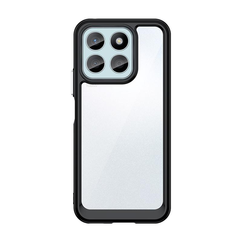 Прозрачный чехол из ПММА + ТПУ для Honor X8b X 8 b, небьющийся, полная защита, бампер, цветной мягкий край, твердая задняя крышка For Honor X8b чёрный