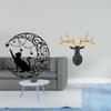 Mystical Black Cat And Deer Head Metal Wall Art Sculpture for Home Office Decor Unique Boho