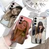 Korean R&B Aesthetic Phone Case For Samsung Galaxy A73,A72,A71,A70,A53,A52,A51,Soft Silicone Black Cover