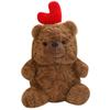 Brown Love Heart Teddy Bear Animal Stuffed Plush Toy Cartoon Gifts Children
