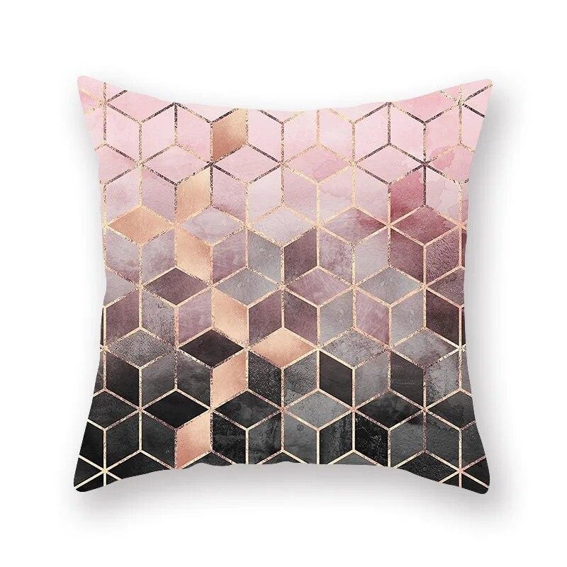 Nordic Simple Pink Geometric Printing Pattern Cushion Cover Home Living Room Sofa Decorative Pillow Pillow Cover 45*45cm
