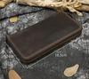 Leather Vintage Long Wallet for men women single zipper leather wallet purse buisness men casual wallet real skin burse for man