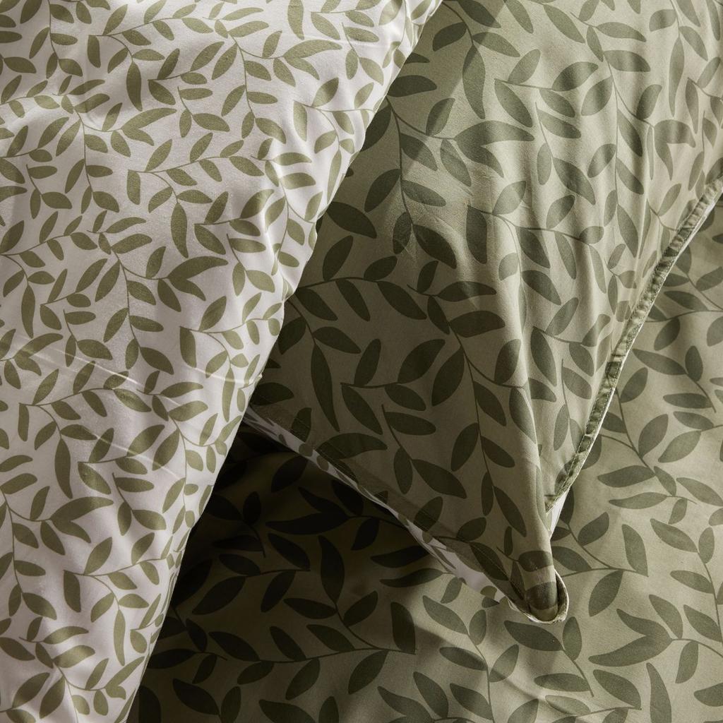 Parure de lit - TODAY - Sunshine - 2 personnes - 220 x 240 cm - Coton imprimé floral vert