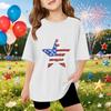 Kinder Kurzarm T-Shirt mit Sternenmuster Pailletten vorne Lässiges lockeres Oberteil für den Sommer Alltagsbekleidung
