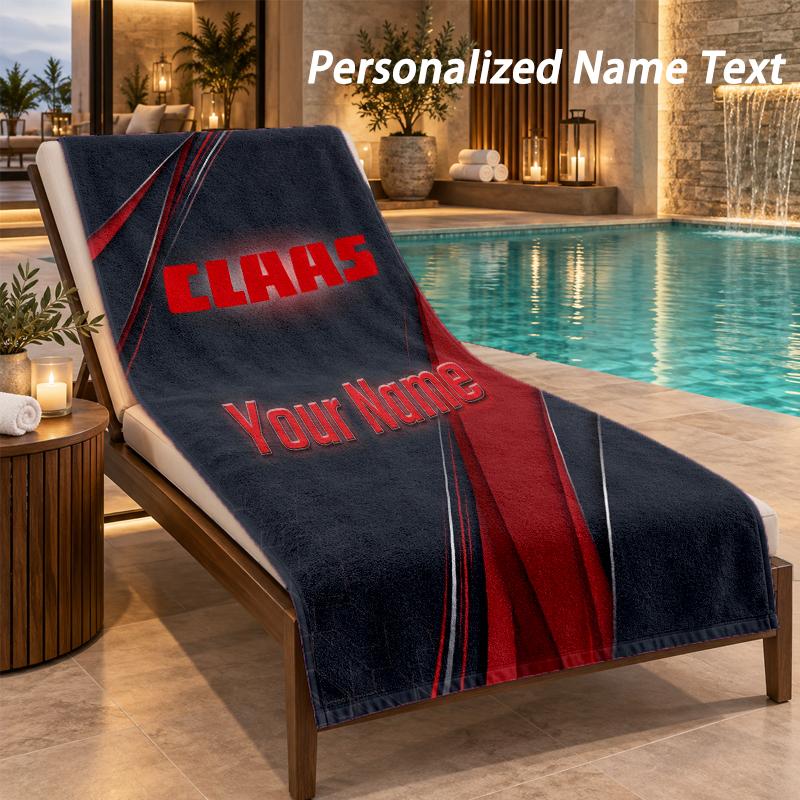 Custom Text CLAAS Print Beach Towel Large Towel For Home Bathroom Beach