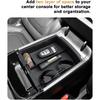 ECOZEN Double-Layer Center Console Organizer For 2025-2026 Hyundai Tucson(Limited)/2025-2026 Tucson Hybrid/Tucson Plug-In Hybrid Armrest Organizer -