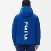 FILA Athletics Series Letter Print Goose Down Hooded Windproof Warm Sports Down Jacket Men Jacket Porcelain-Blue A11M246909F-BU