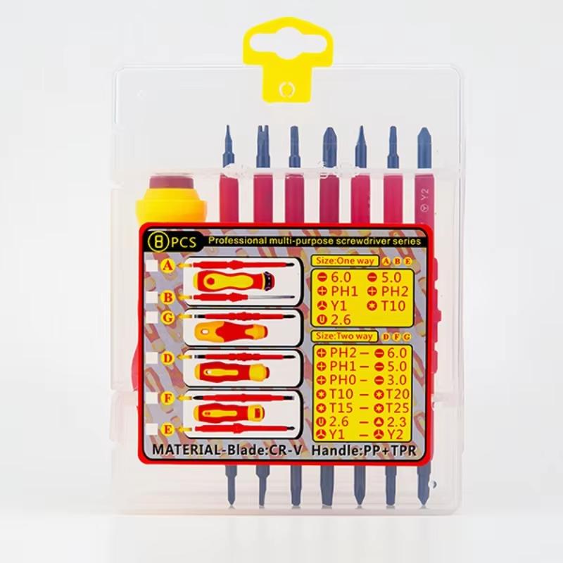 14/Pcs VDE Insulated Screwdriver Set Slotted Phillips Screw Driver Bits Kit With Tester Pen Electricians Hand ToolsColor@@Red