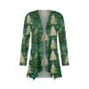 Women's Fashion Christmas Print Jacket Long Sleeve Casual Cardigan Coat